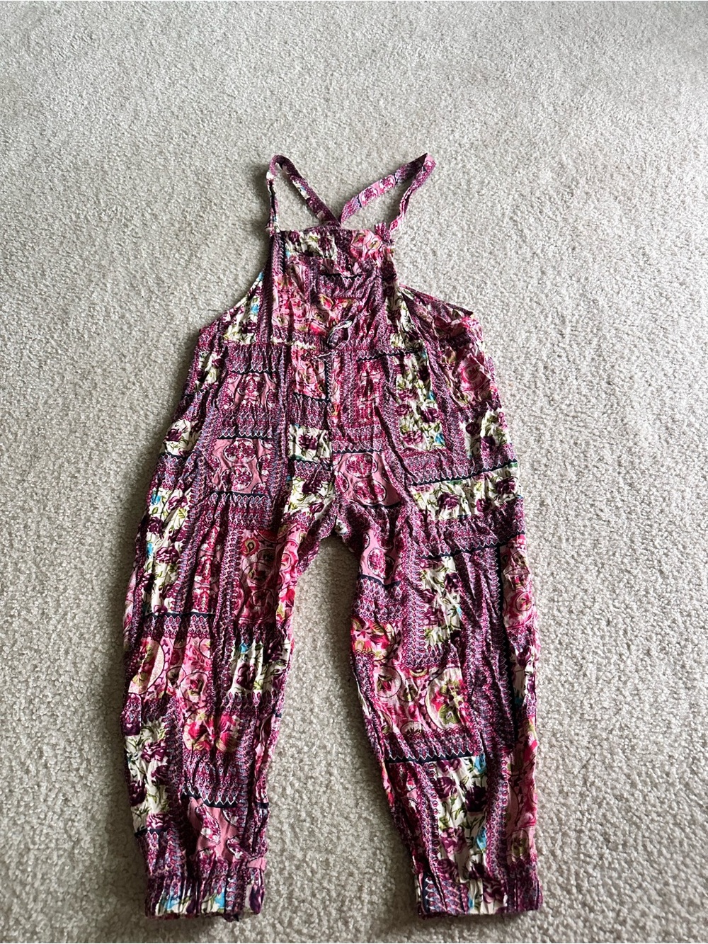 Womens Floral Pink Printed One-Piece Romper